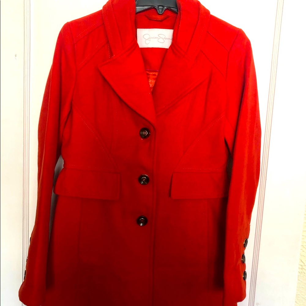 🛑 Jessica Simpson Burnt Orange Peacoat